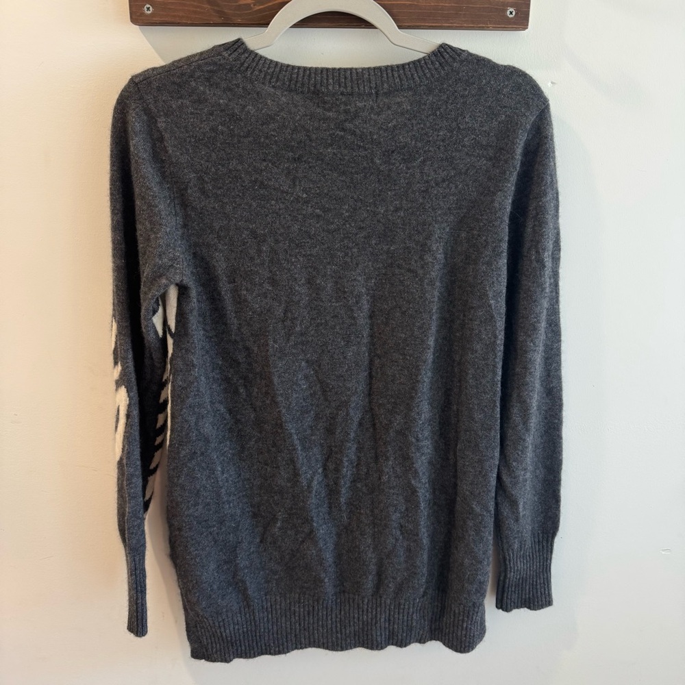 Peck‎ & Peck 2 Ply 100% Cashmere Gray Zebra Sweater Small - Picture 3 of 3
